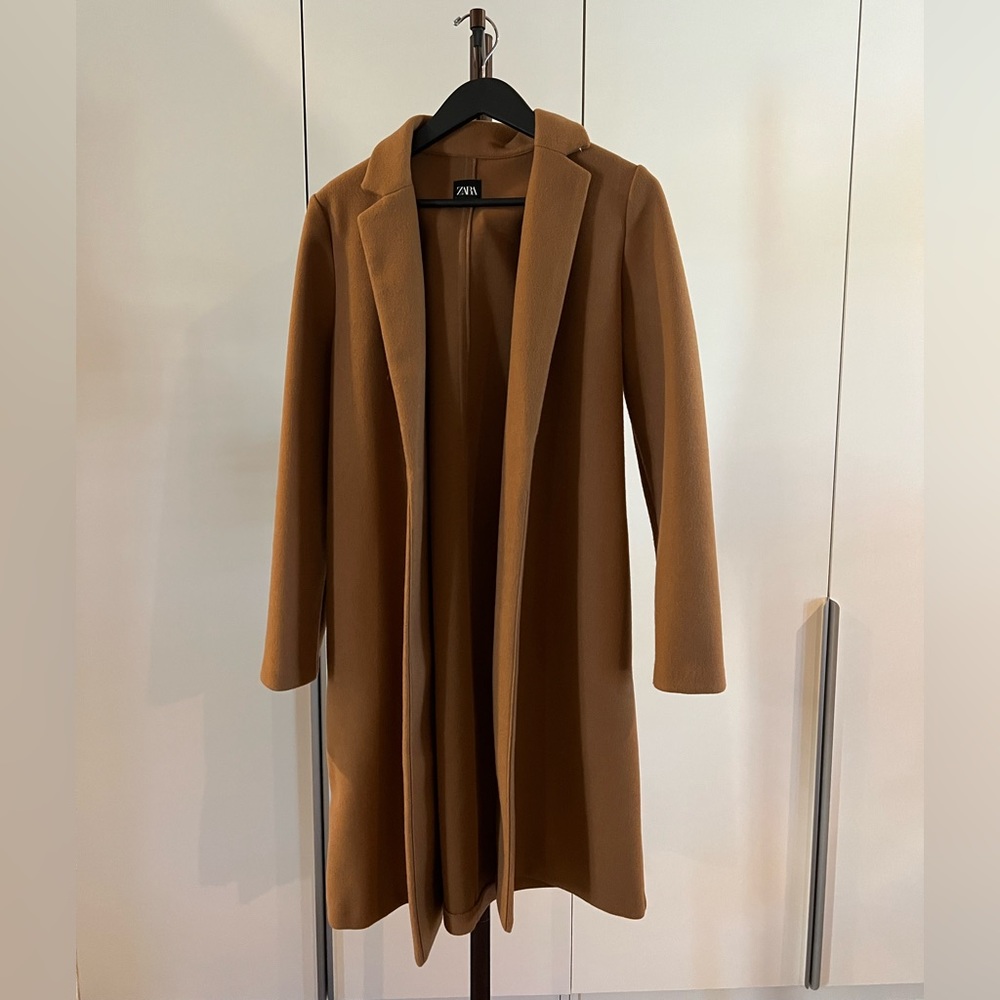 Brown long coat from Zara